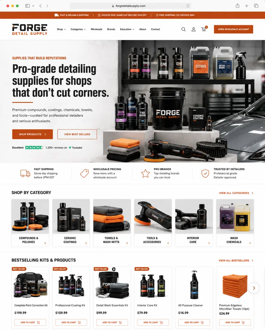 Auto detailing website design